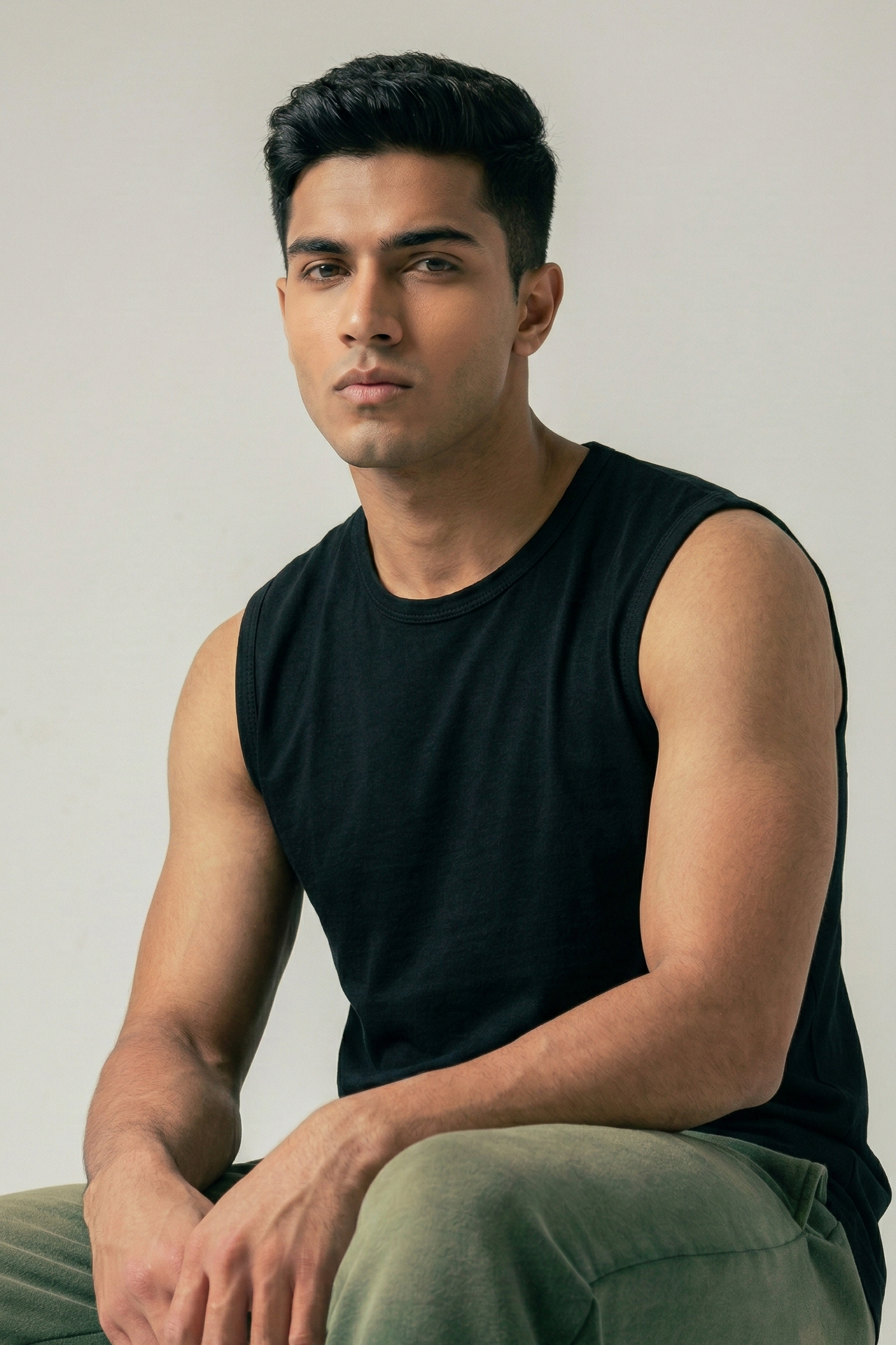 PLAIN SLEEVELESS T SHIRT