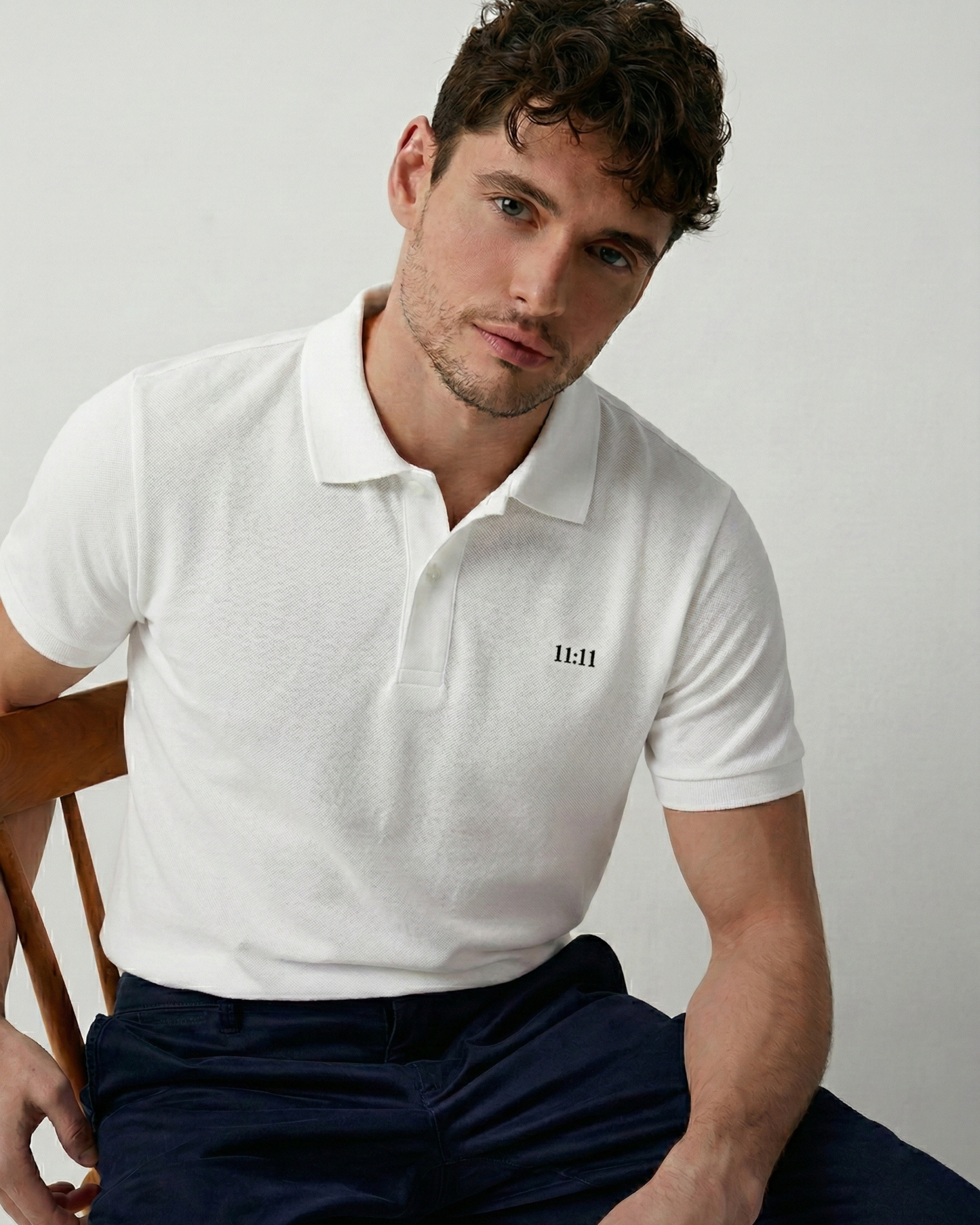 THE 11 11 POLO TEE- PURE WHITE