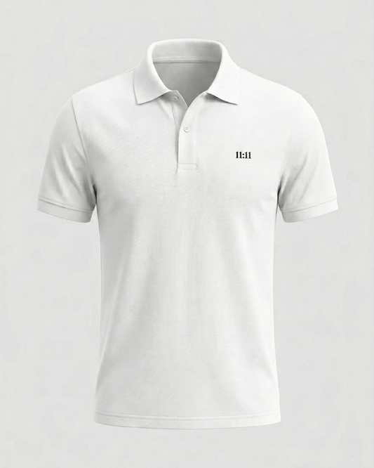 THE 11 11 POLO TEE- PURE WHITE