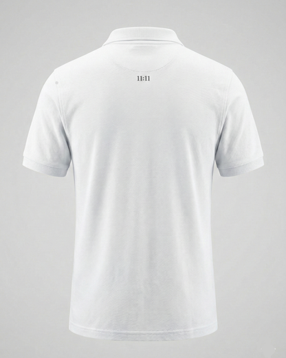 THE 11 11 POLO TEE- PURE WHITE